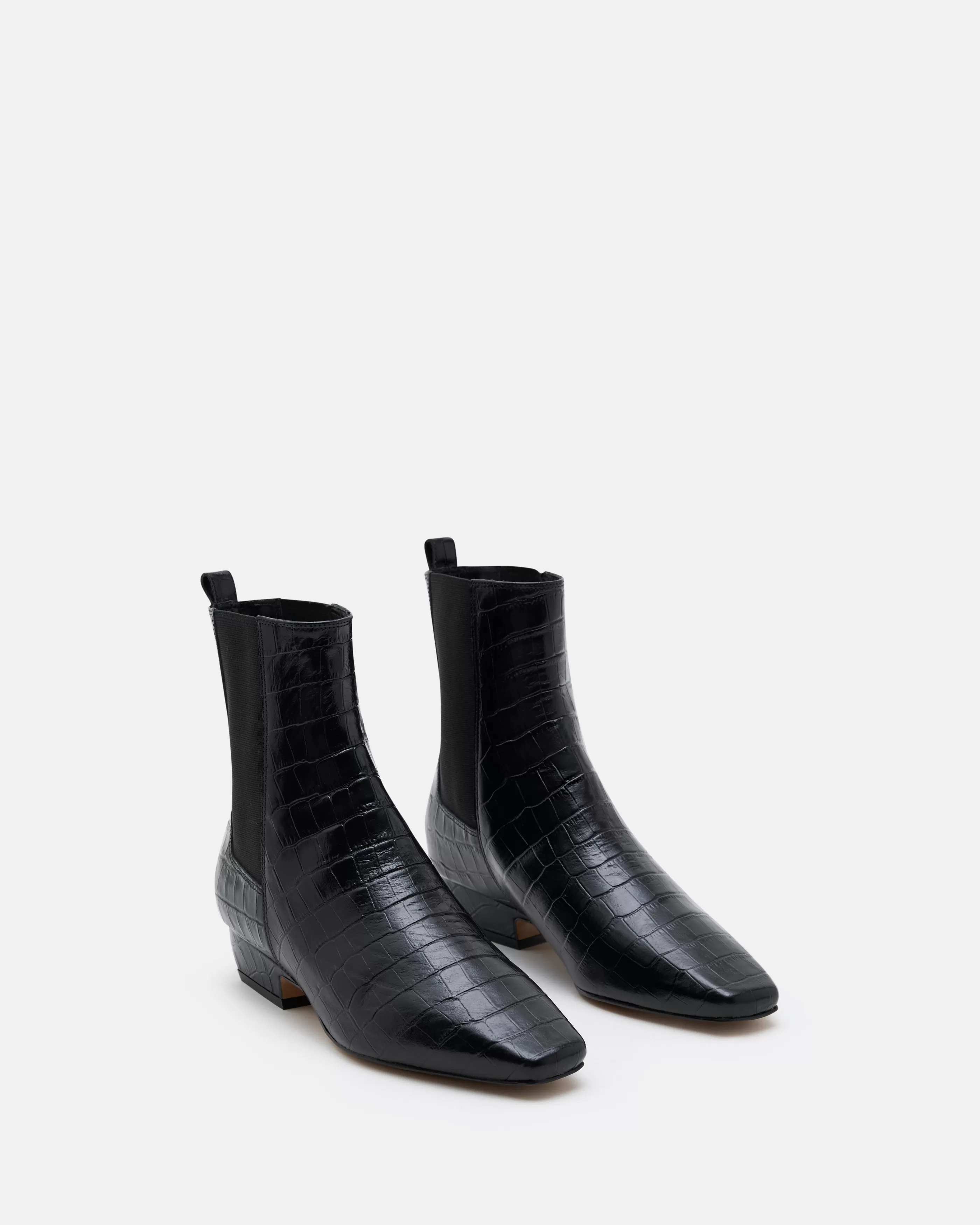 Minelli Western | Bottines & Boots<BOTTINES KEY/CROCO NOIR