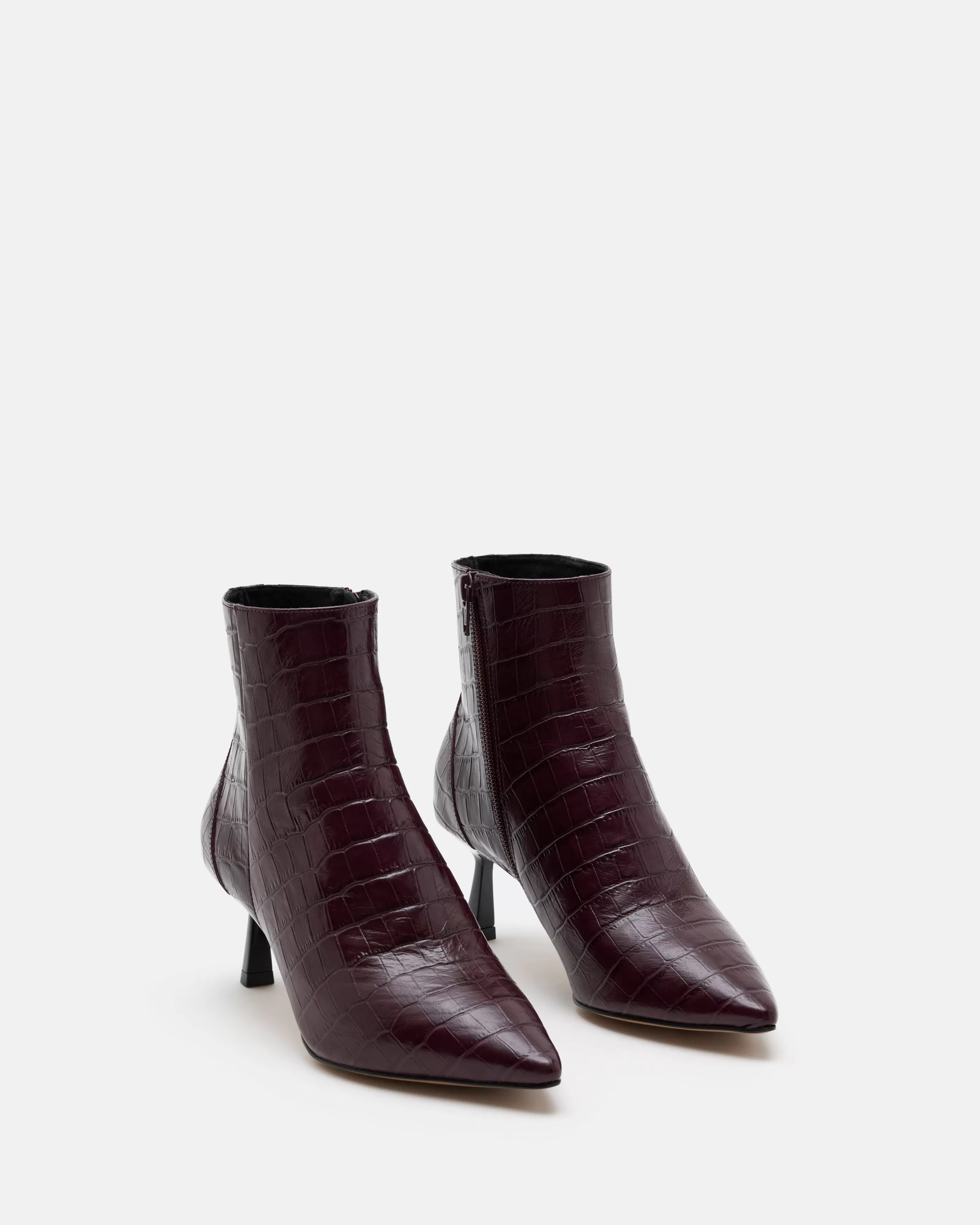 Minelli Deep Burgundy | Bottines & Boots<BOTTINES KOSHI/CROCO POURPRE