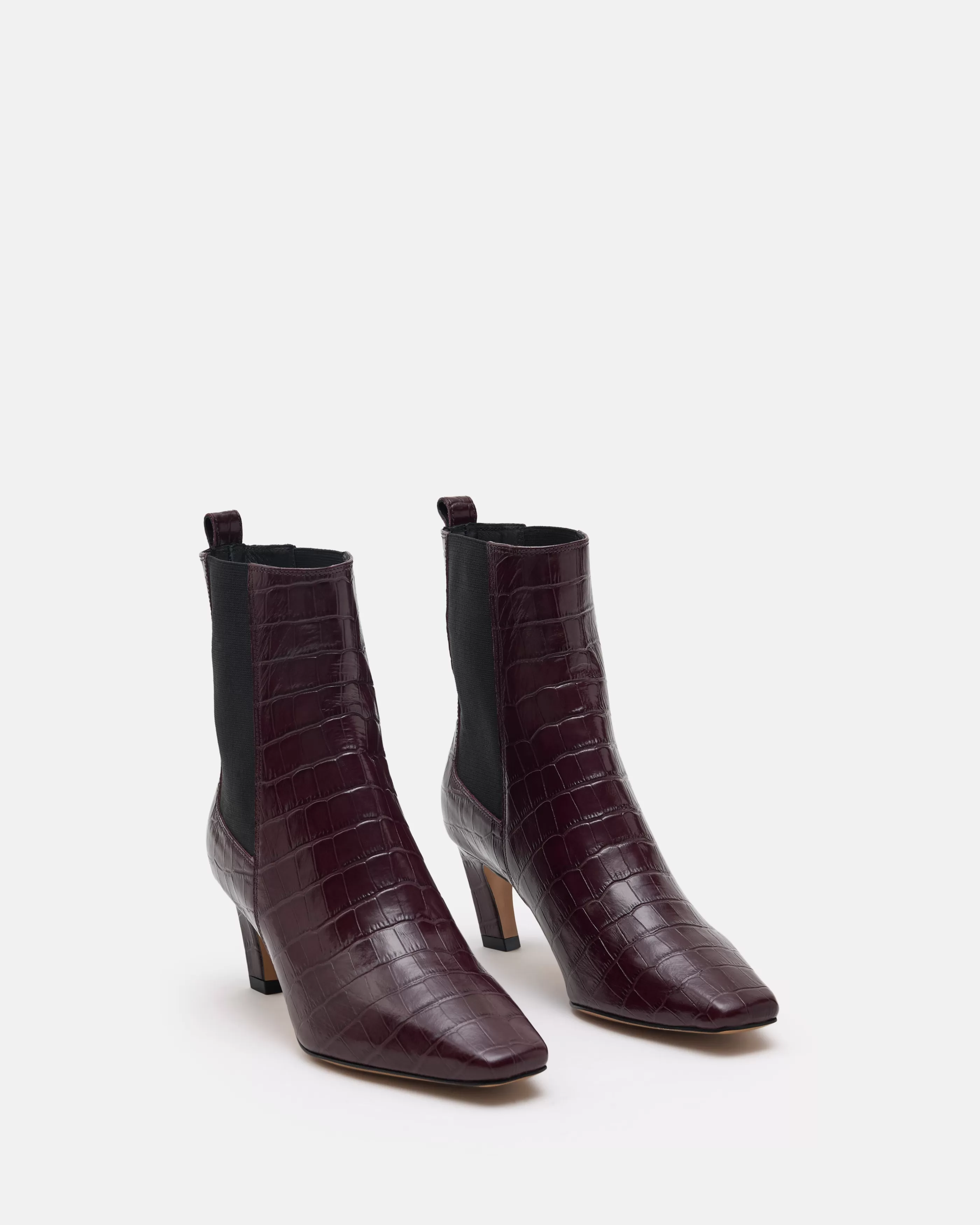 Minelli Deep Burgundy | Bottines & Boots<BOTTINES KRISTIN/CROCO POURPRE