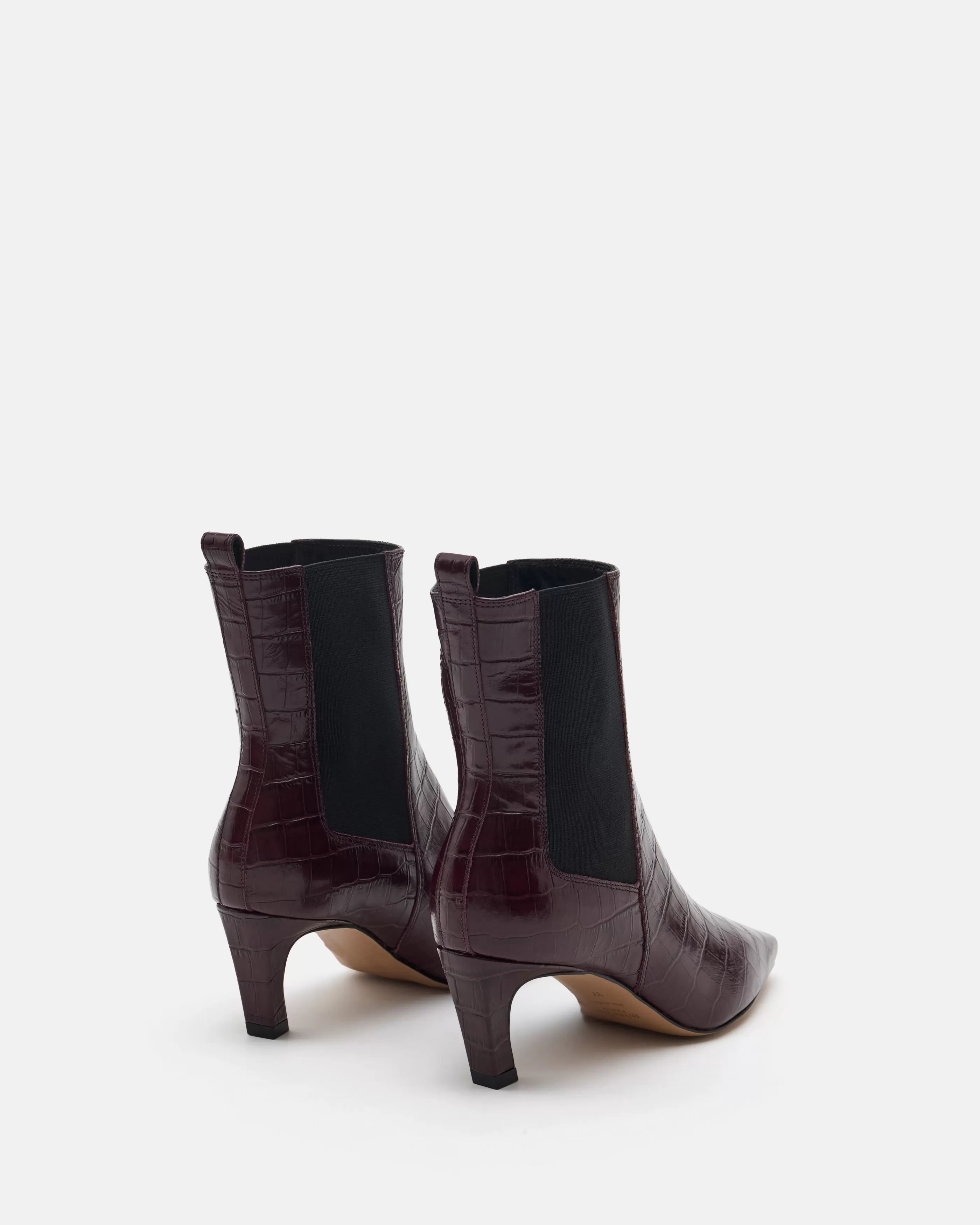 Minelli Deep Burgundy | Bottines & Boots<BOTTINES KRISTIN/CROCO POURPRE