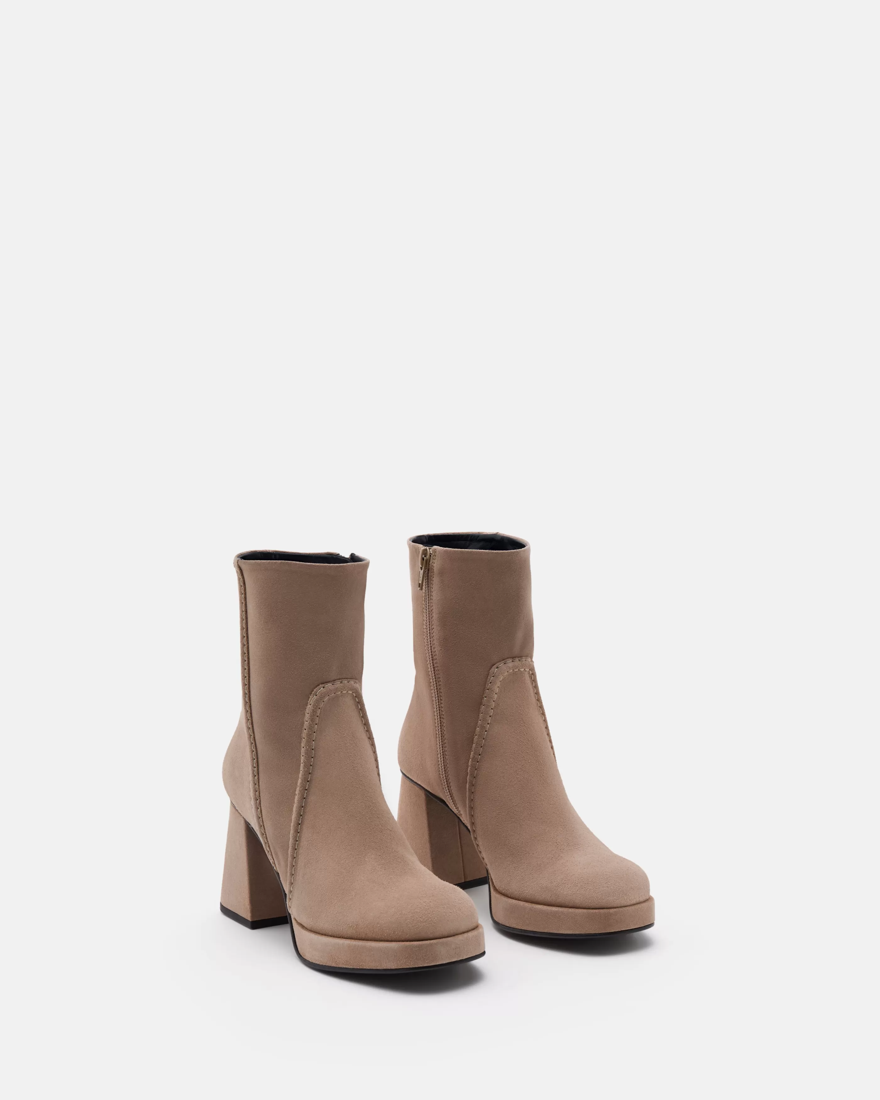 Minelli Soft Brown | Bottines & Boots<BOTTINES LOTENIA/VEL TAUPE