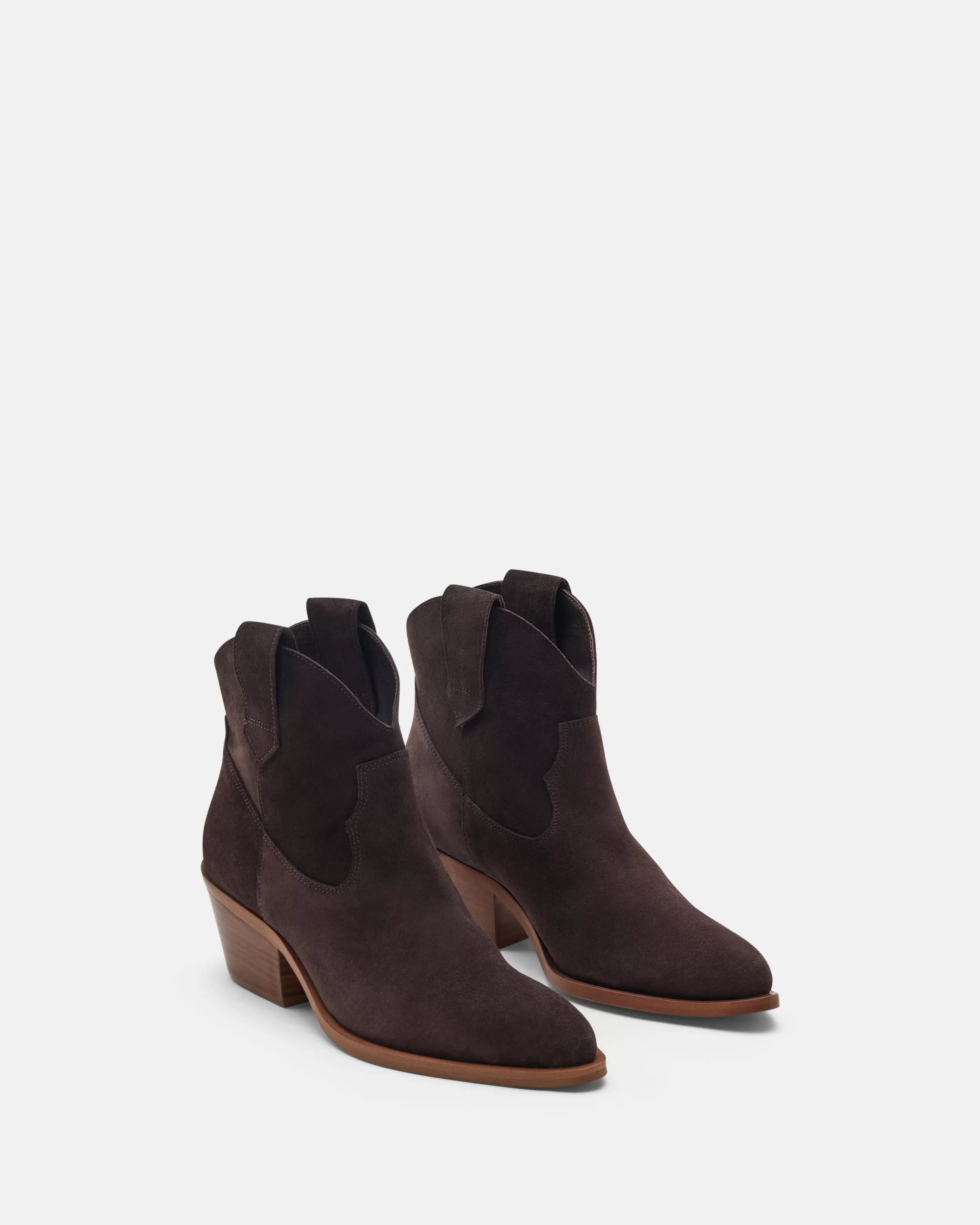 Minelli Western | Bottines & Boots<BOTTINES MENDOCINO/VEL CHOCOLAT