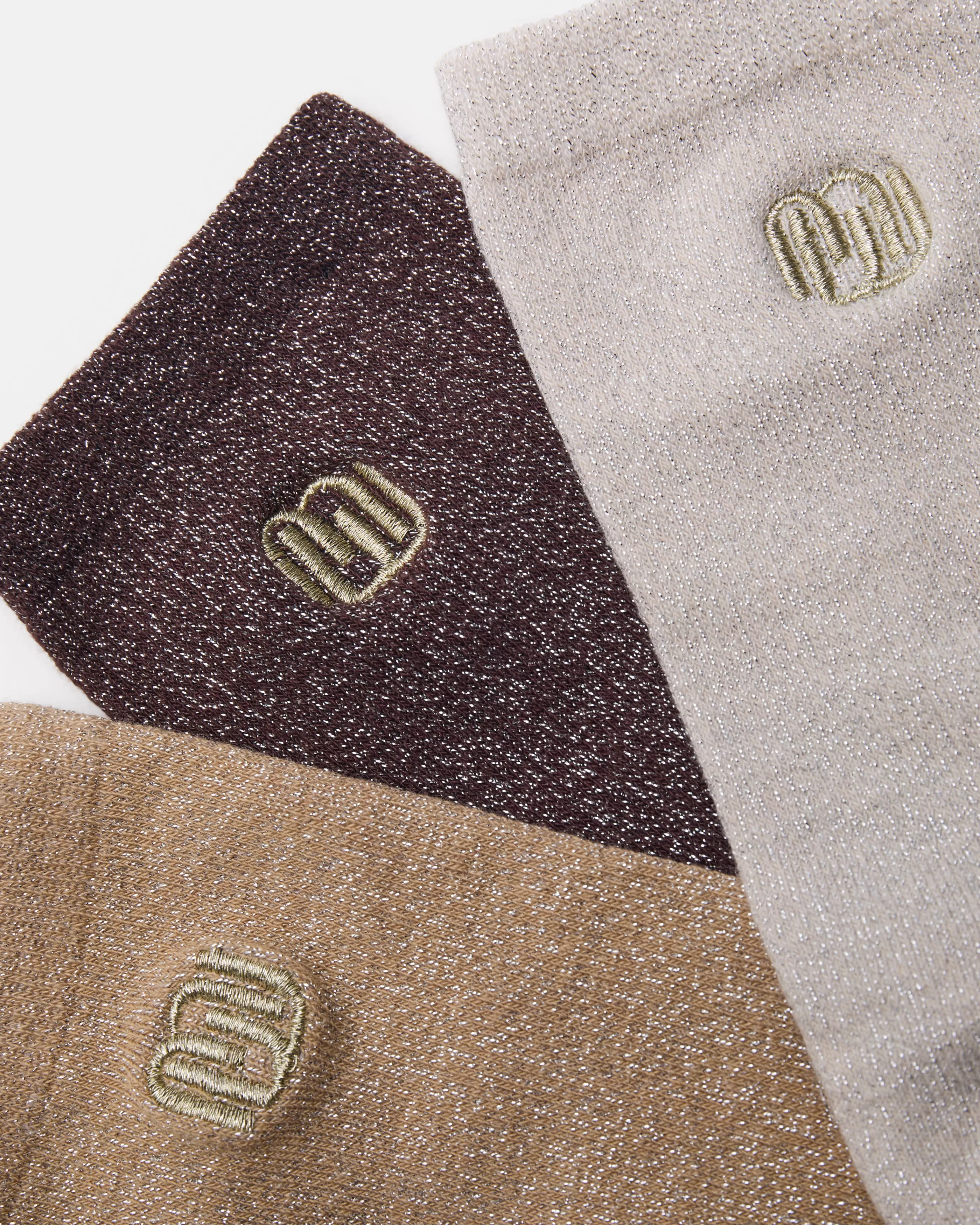 Minelli Chaussettes | Le Monogramme<CHAUSSETTES DIMI ÉCRU-OR-MARRON DIMI-ECRU-OR-MARRON