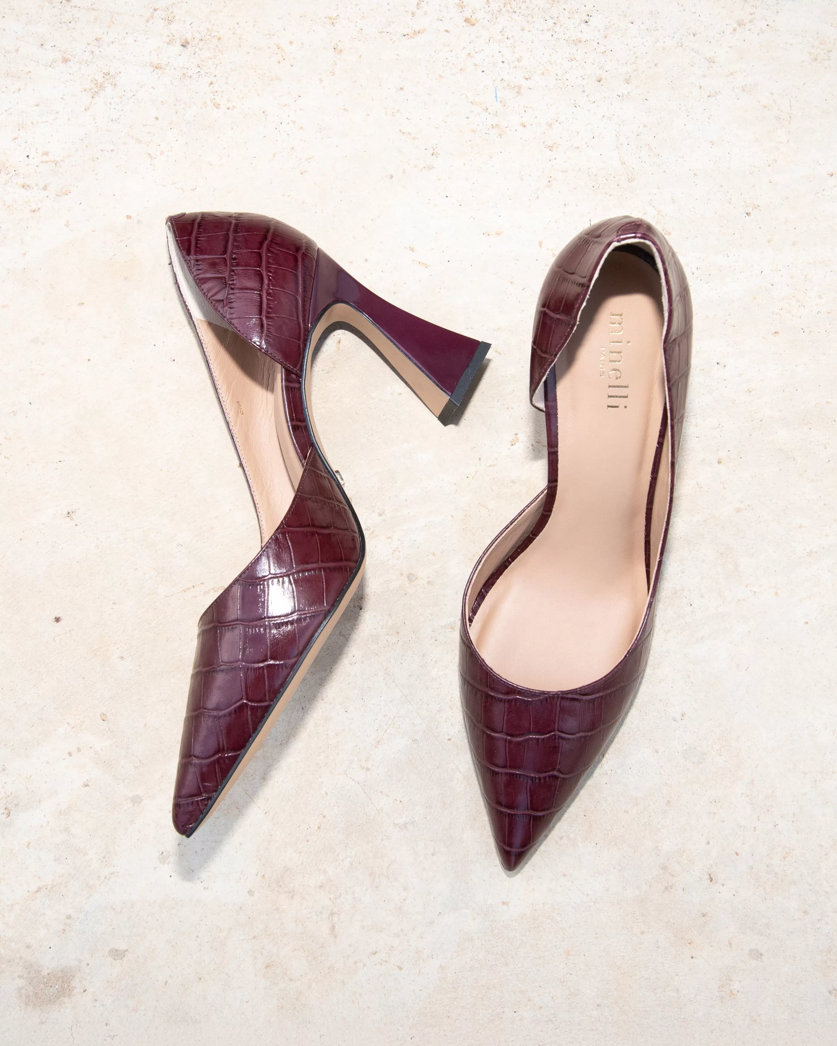 Minelli Deep Burgundy | Escarpins<ESCARPINS JASMY/CROCO POURPRE