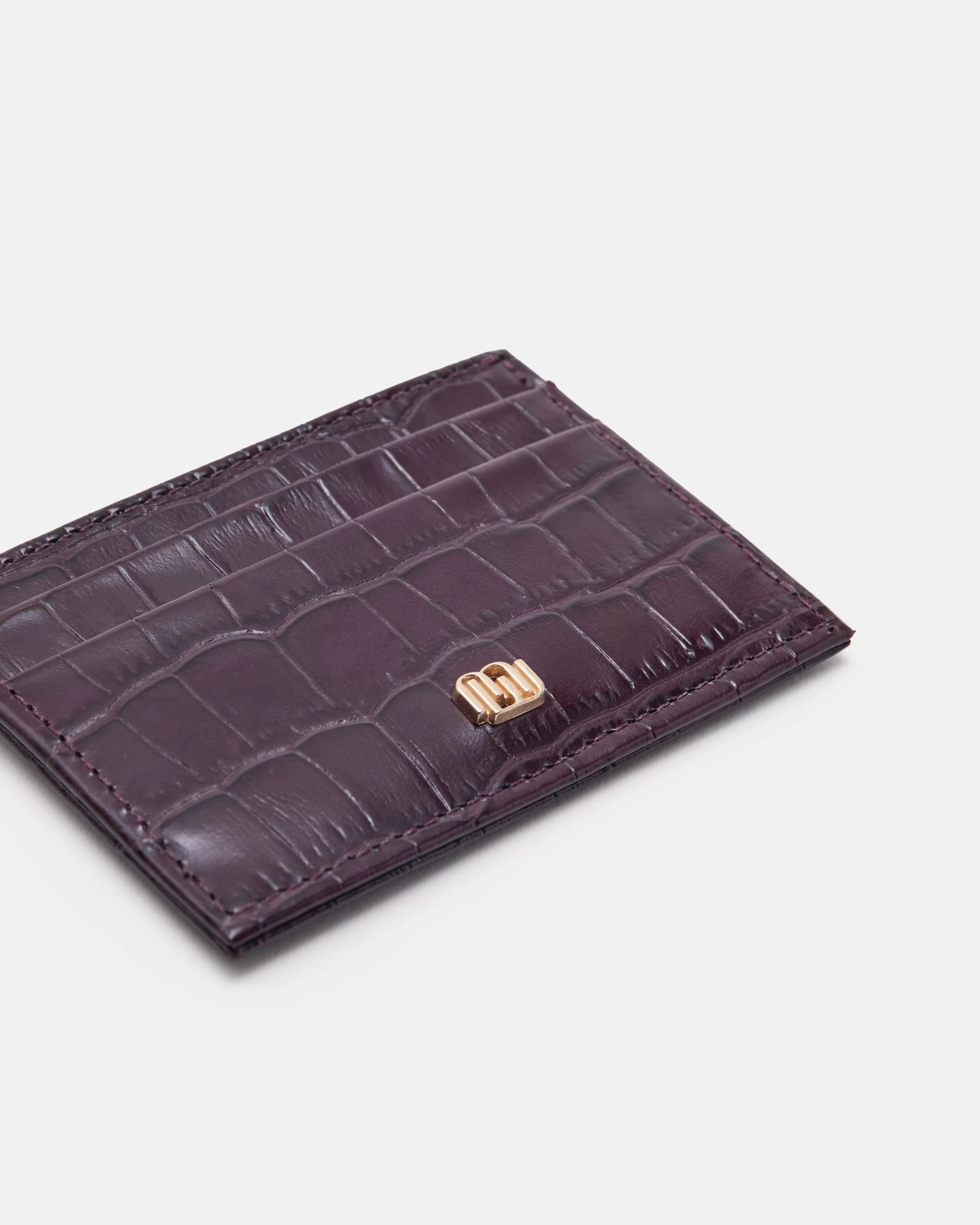 Minelli Deep Burgundy | Le Monogramme<PORTE CARTES KALY/CROC POURPRE KALY/CROC-POURPRE