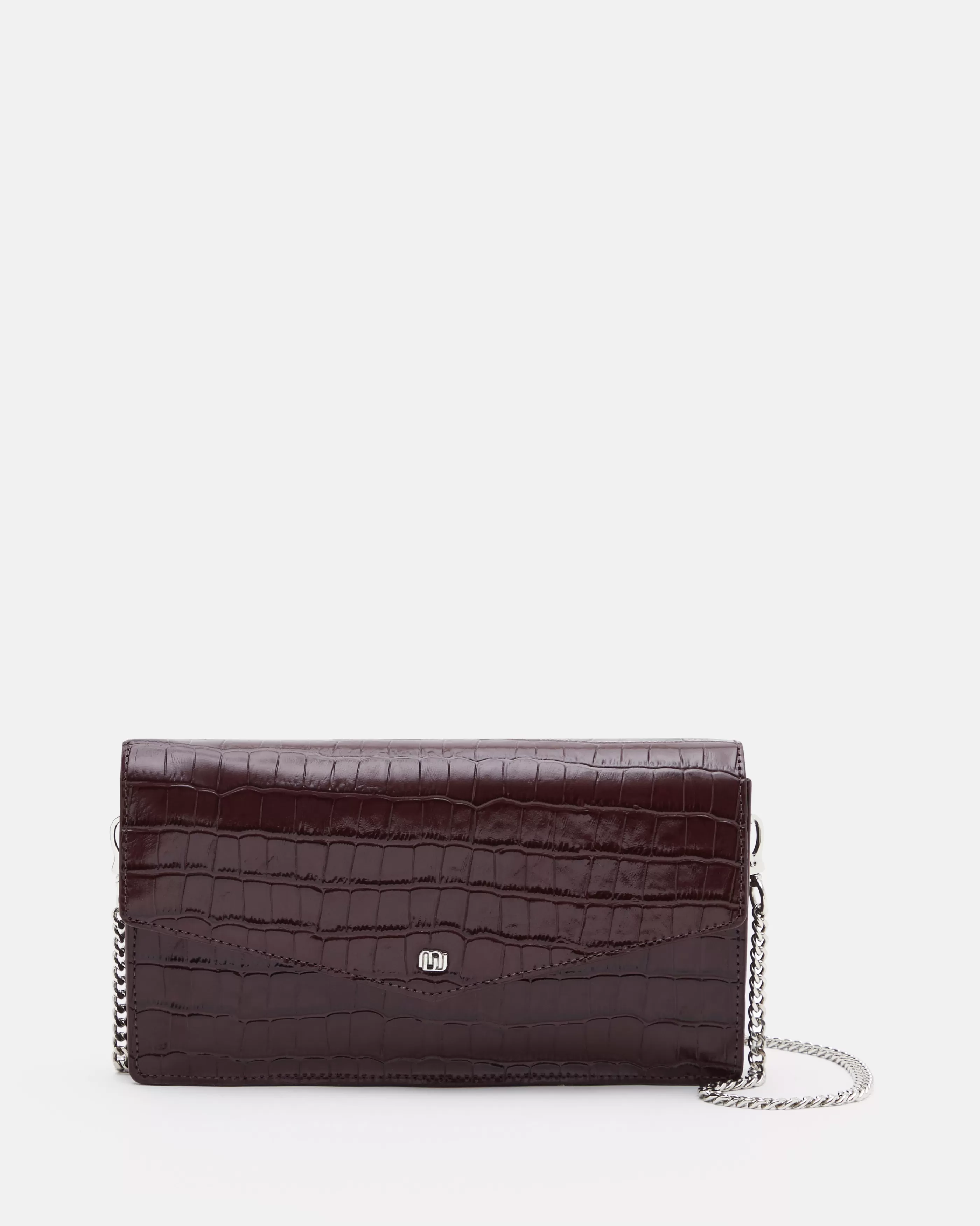 Minelli Deep Burgundy | Le Monogramme<SAC PETIT VOLUME KATY/CROC POURPRE KATY/CROC-POURPRE