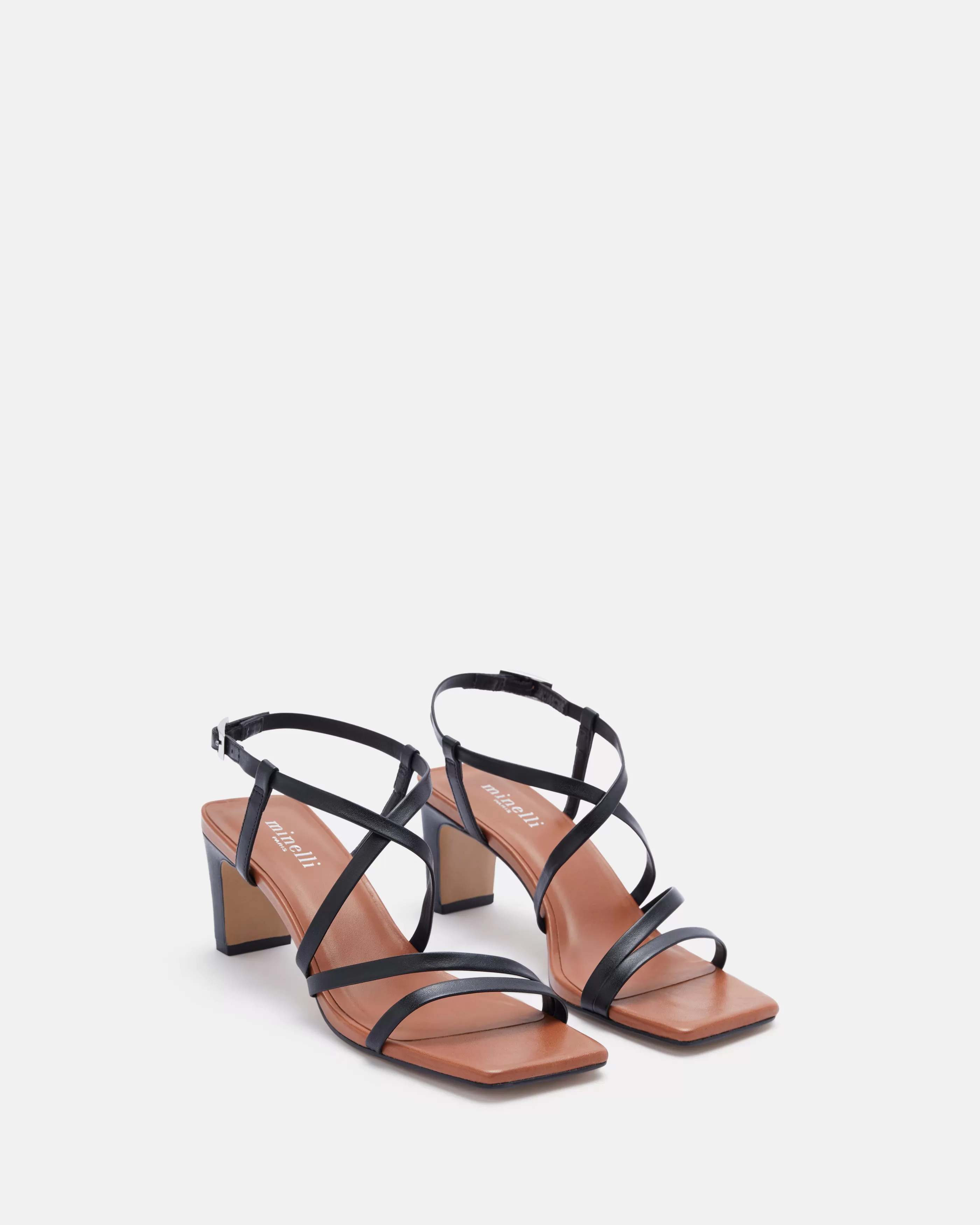 Minelli Sandales & Mules | Sandales<SANDALES KEIKO NOIR/COGNAC NOIR-COGNAC